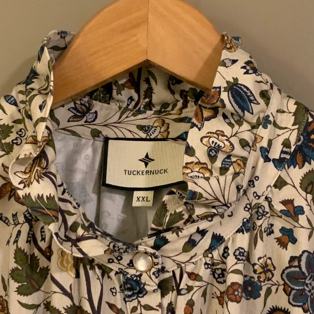 Tuckernuck Wildwood Chintz Winnie Snap Button Up Blouse Size XXL - Picture 7 of 16